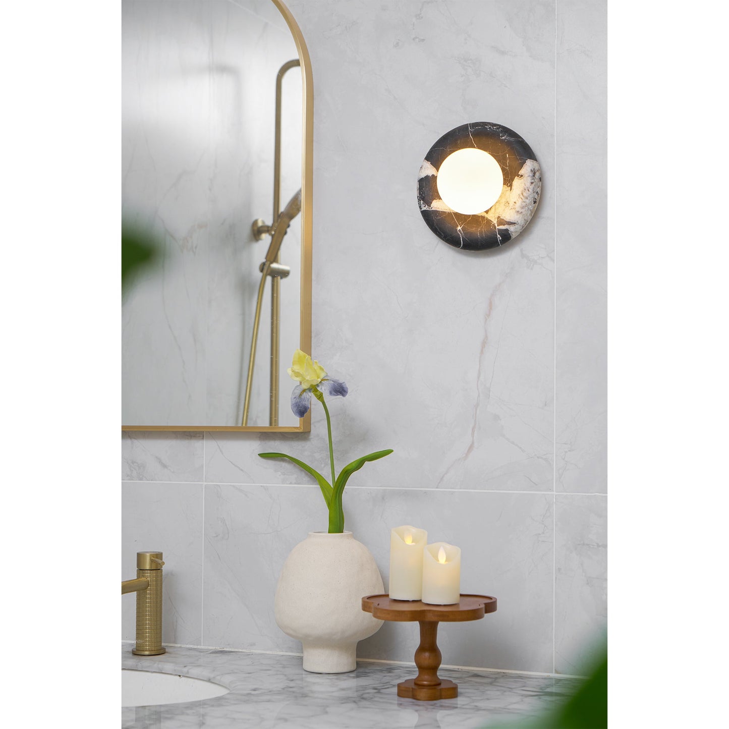 Orli Black Marble Sconce
