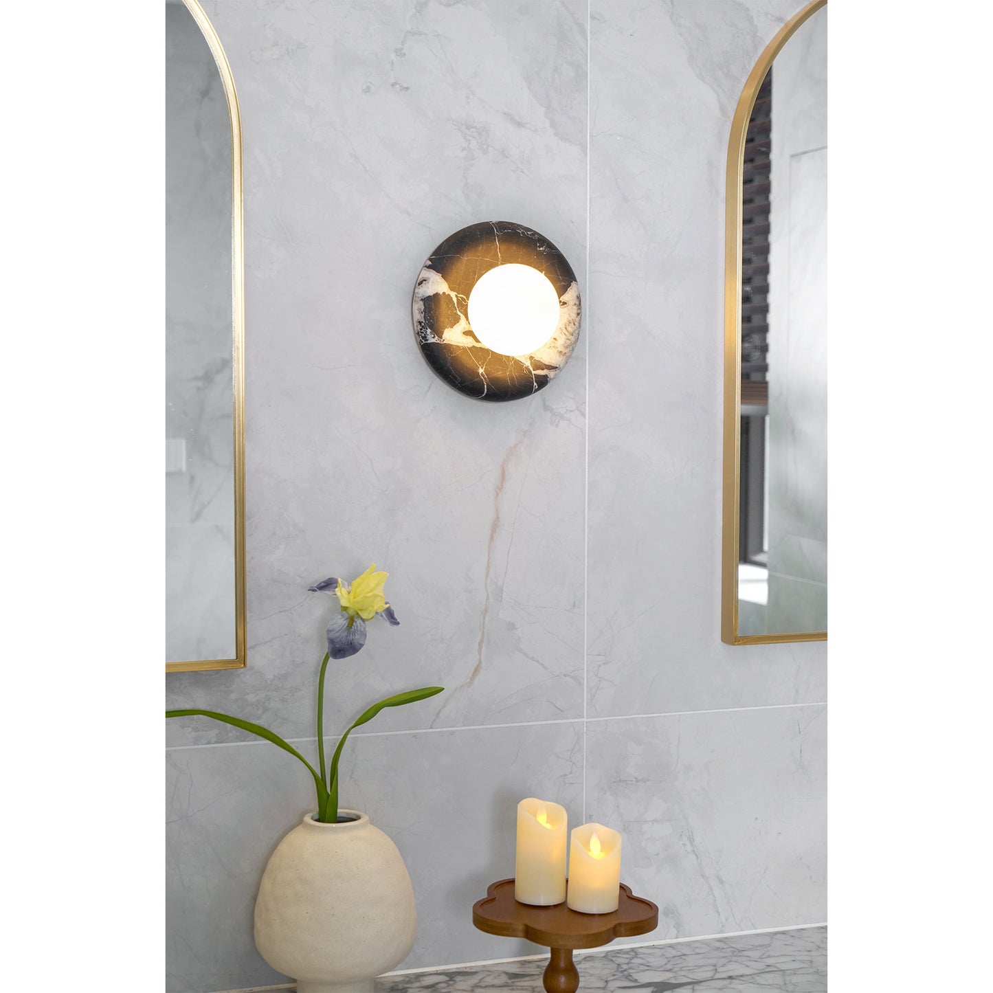 Orli Black Marble Sconce