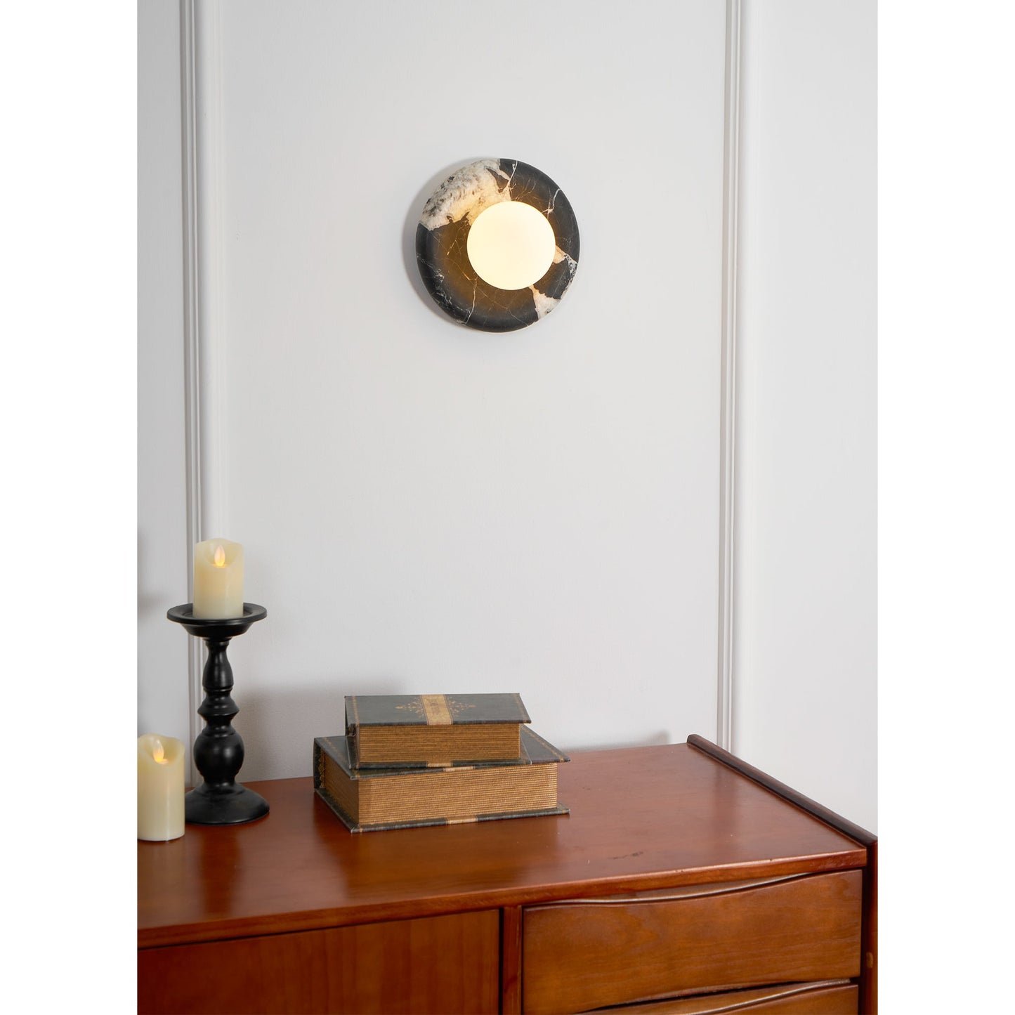 Orli Black Marble Sconce