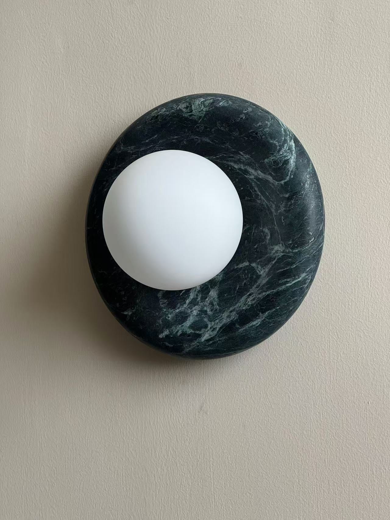 Orli Dark Green Marble Sconce