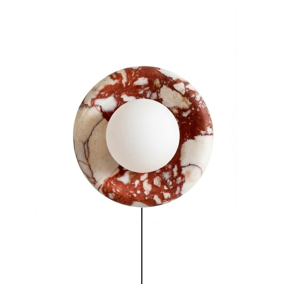 Orli Red Marble Plug-in Sconce