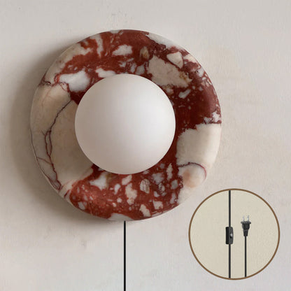 Orli Red Marble Plug-in Sconce