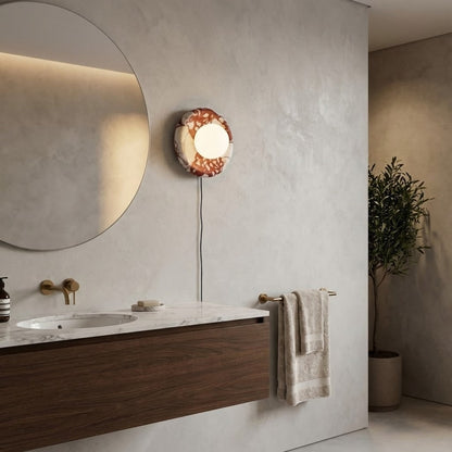 Orli Red Marble Plug-in Sconce