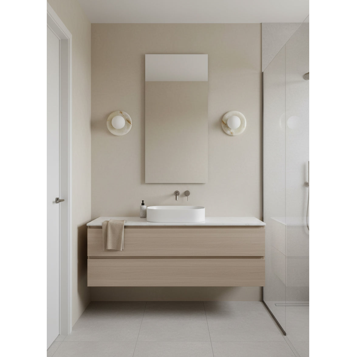 Orli White Onyx Sconce