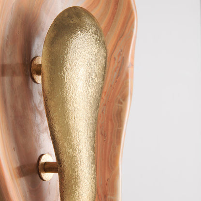 Oyster Hammered Onyx Sconce