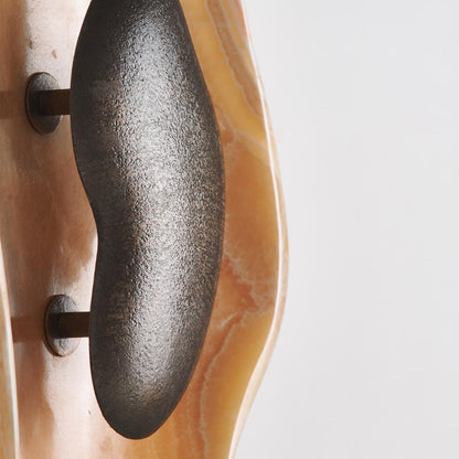 Oyster Hammered Onyx Sconce