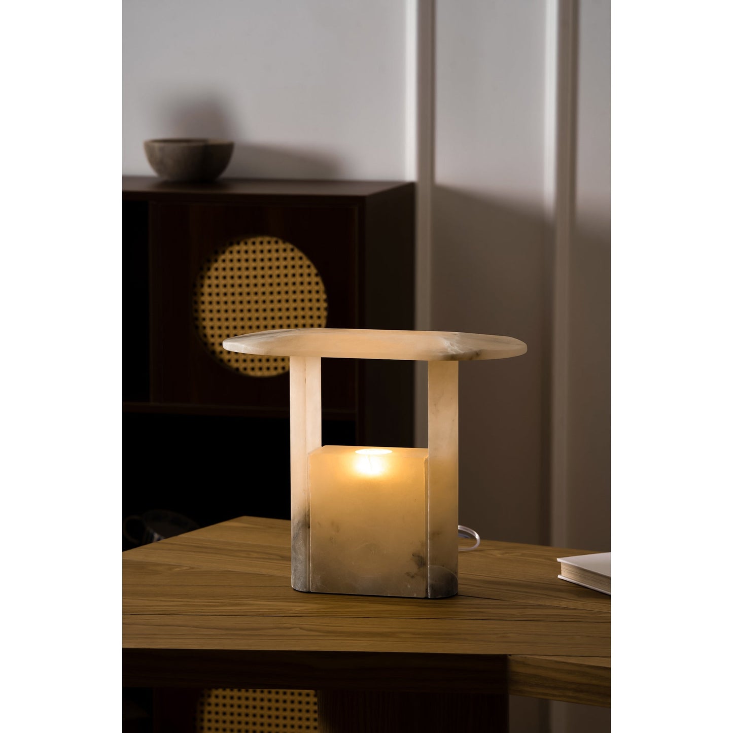 Pagoda Alabaster Table Lamp