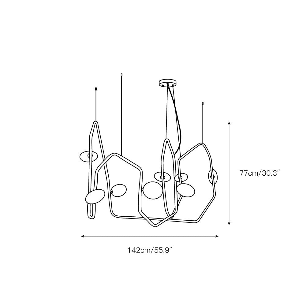 Contour Brass Linear Chandelier