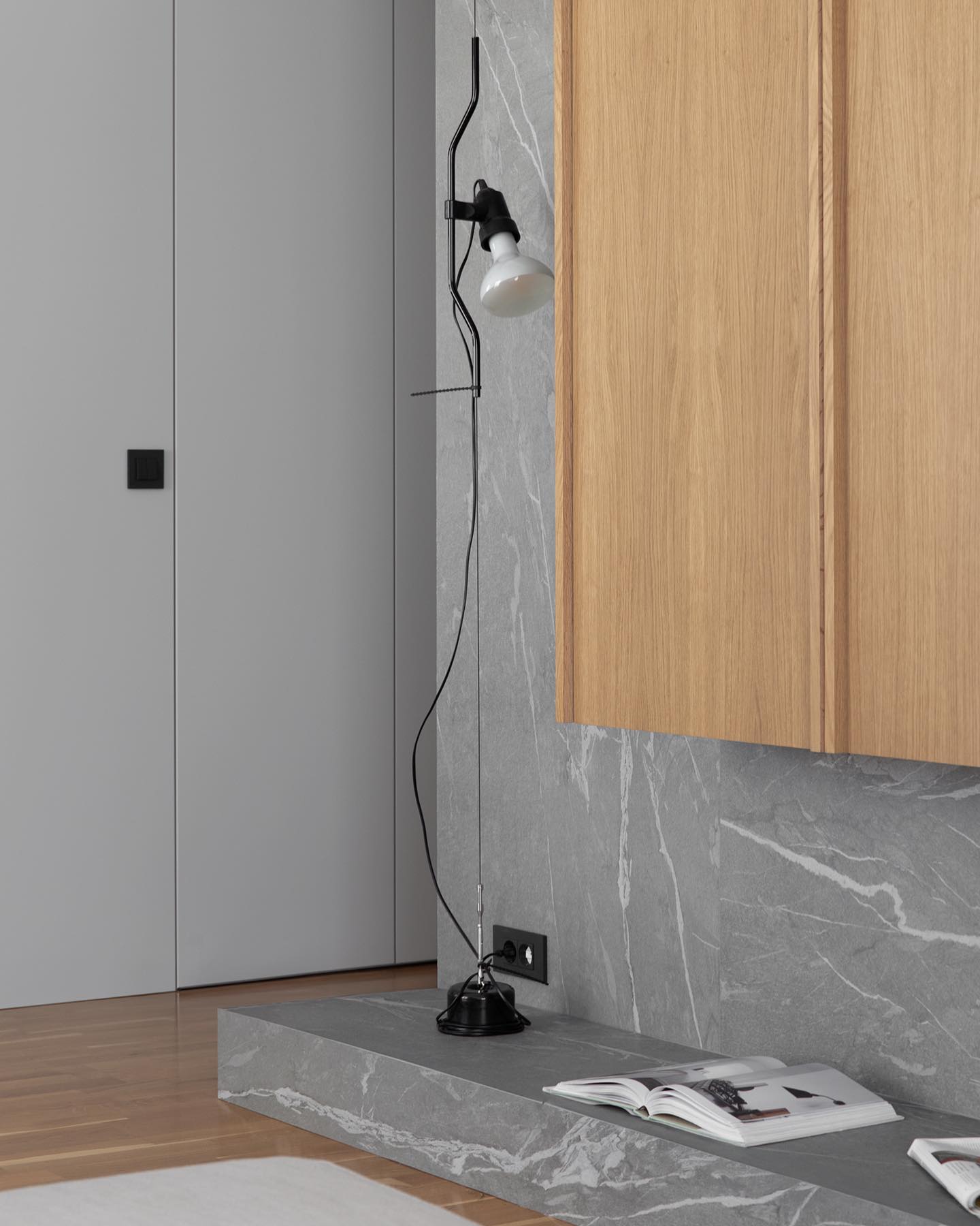 Floor-to-Ceiling Tension Cable Lamp – Adjustable Spotlight