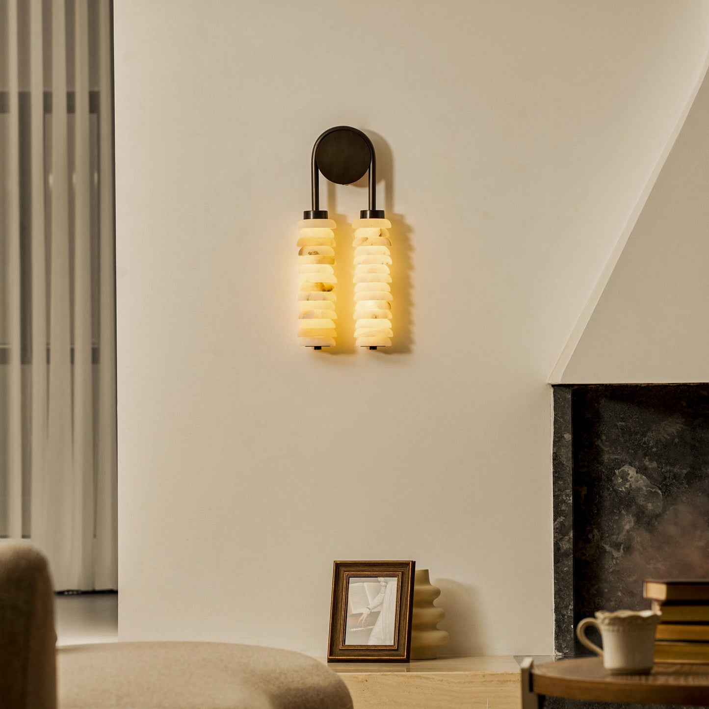 Payson Double Alabaster Wall Lamp