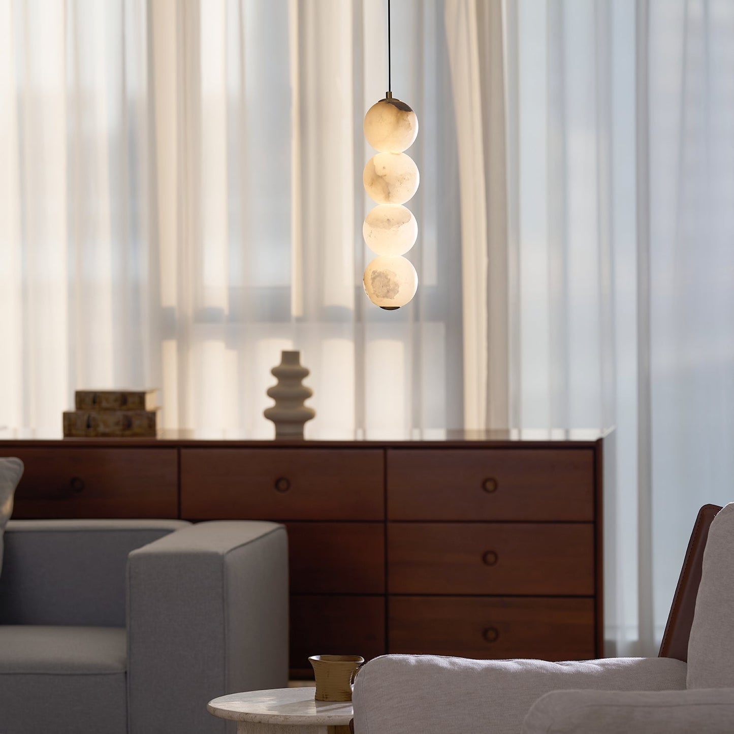 Pearl Alabaster Pendant Light