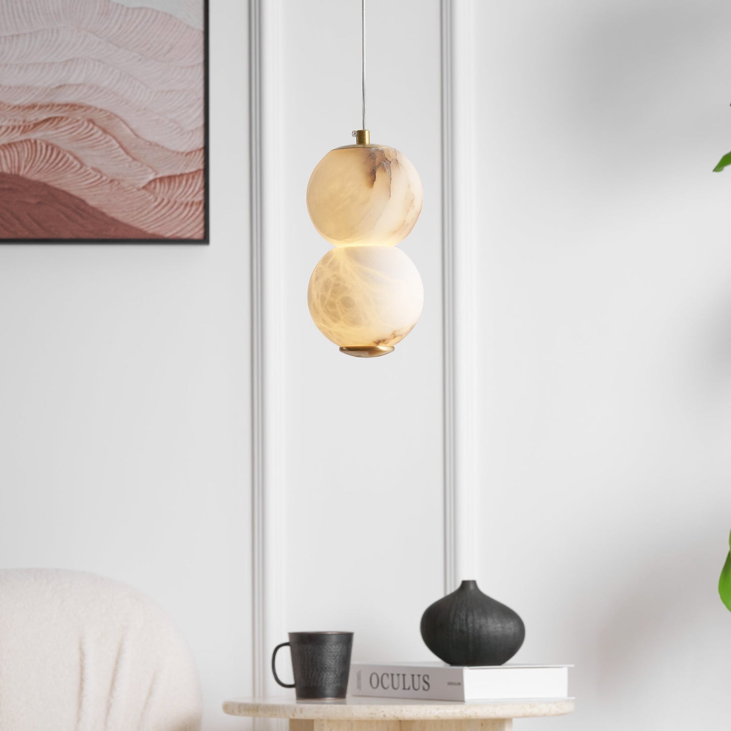 Pearl Alabaster Pendant Light