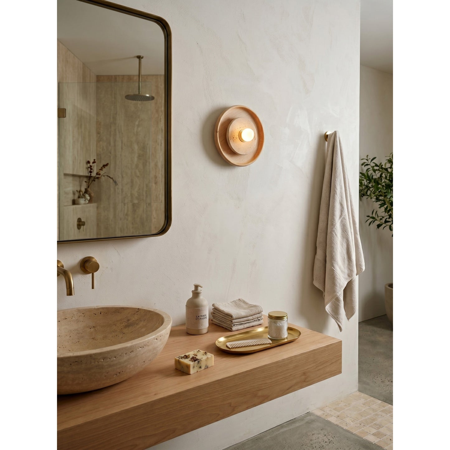 Petra Travertine Wall Sconce