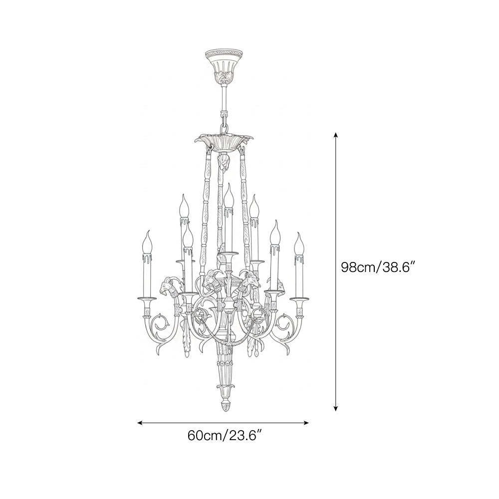 Louis XVI Brass Chandelier