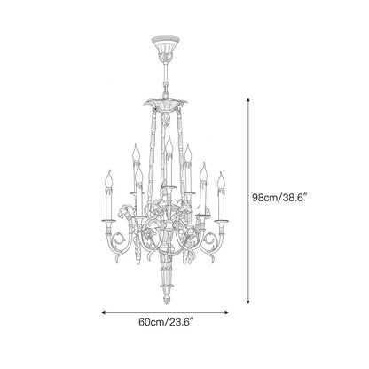 Louis XVI Brass Chandelier