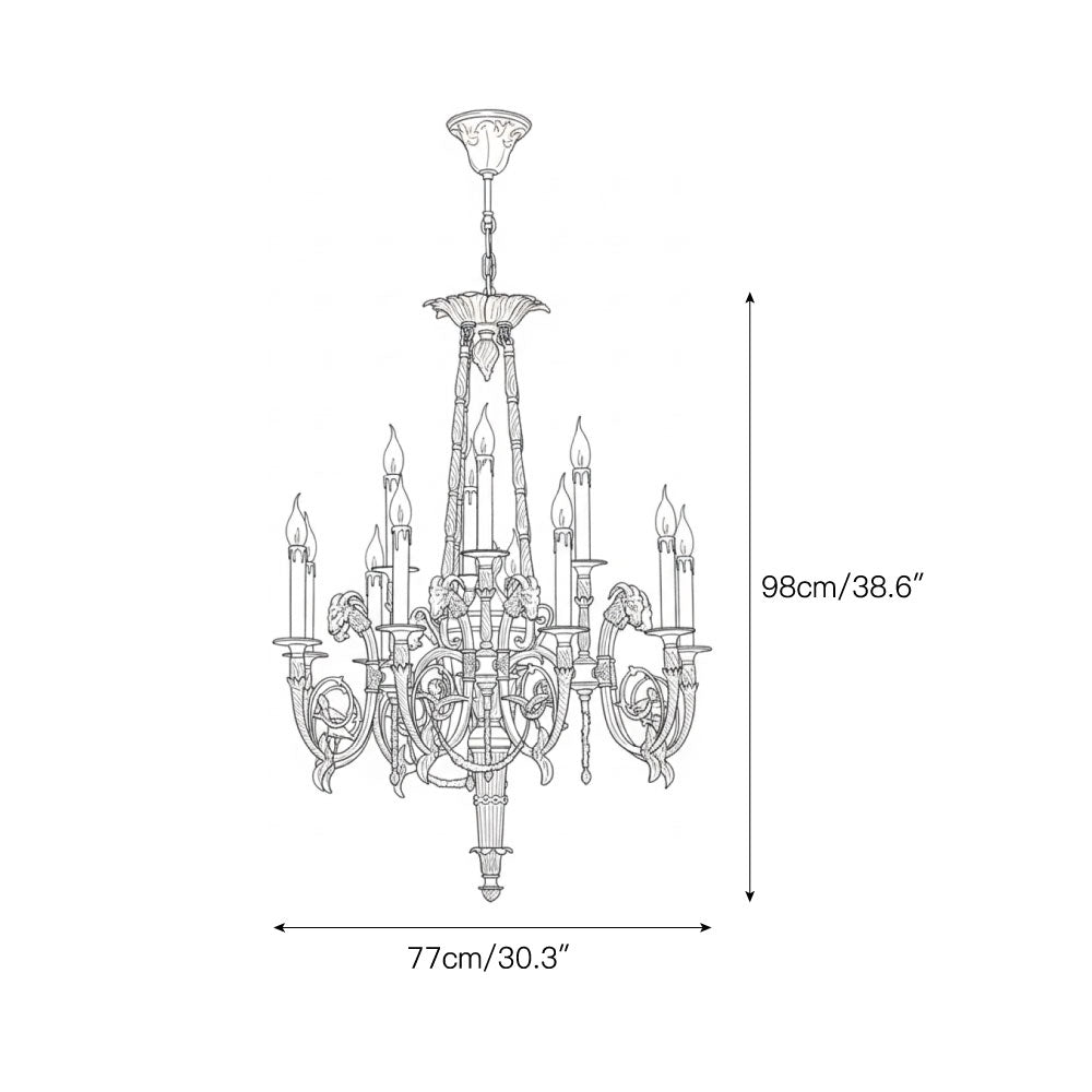 Louis XVI Brass Chandelier