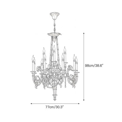 Louis XVI Brass Chandelier