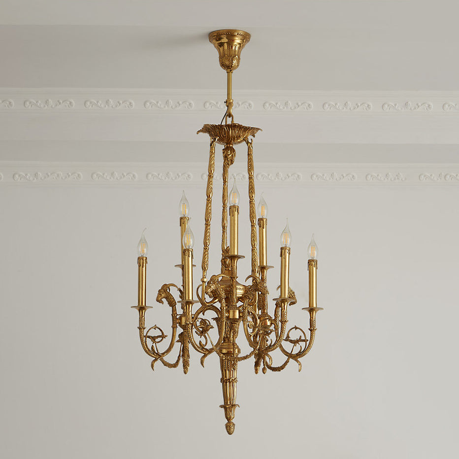 Louis XVI Brass Chandelier