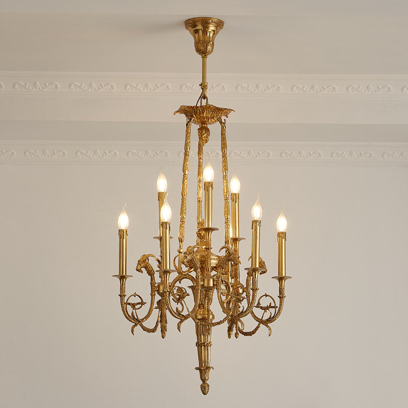 Louis XVI Brass Chandelier