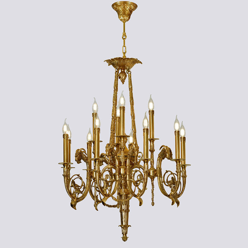 Louis XVI Brass Chandelier