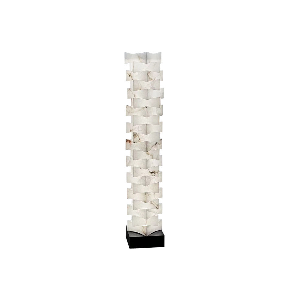 Stacked Alabaster Floor Light