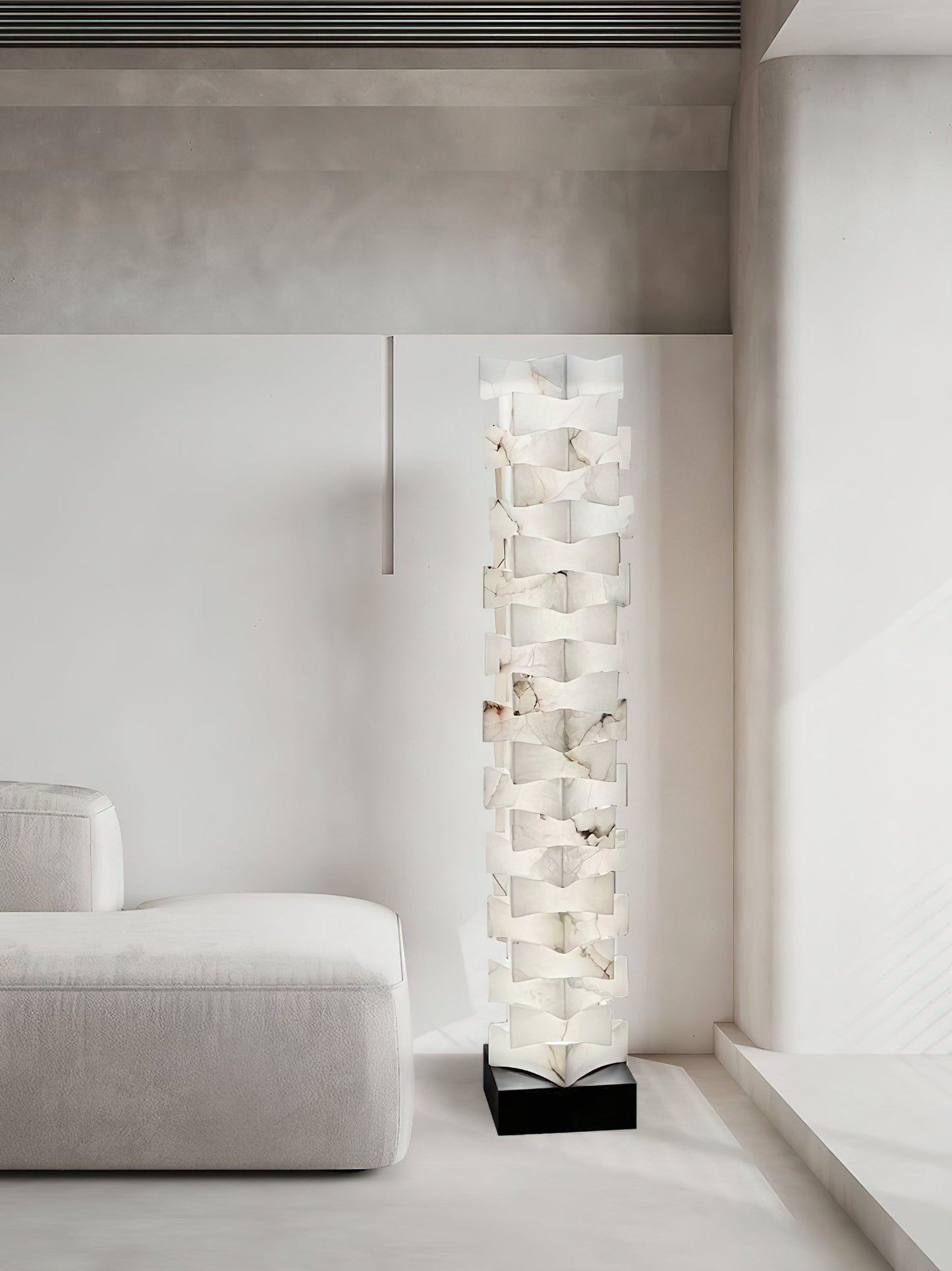 Stacked Alabaster Floor Light