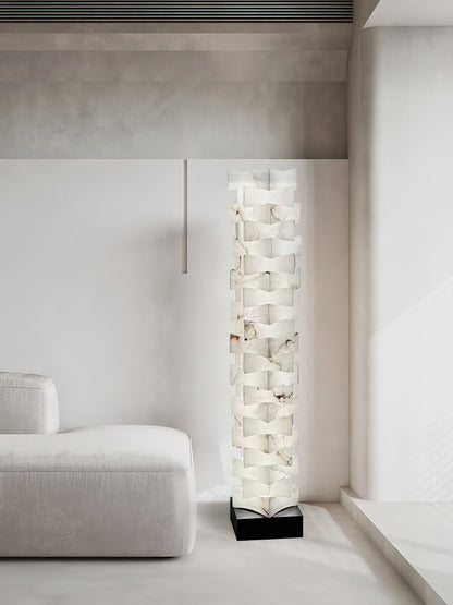 Stacked Alabaster Floor Light