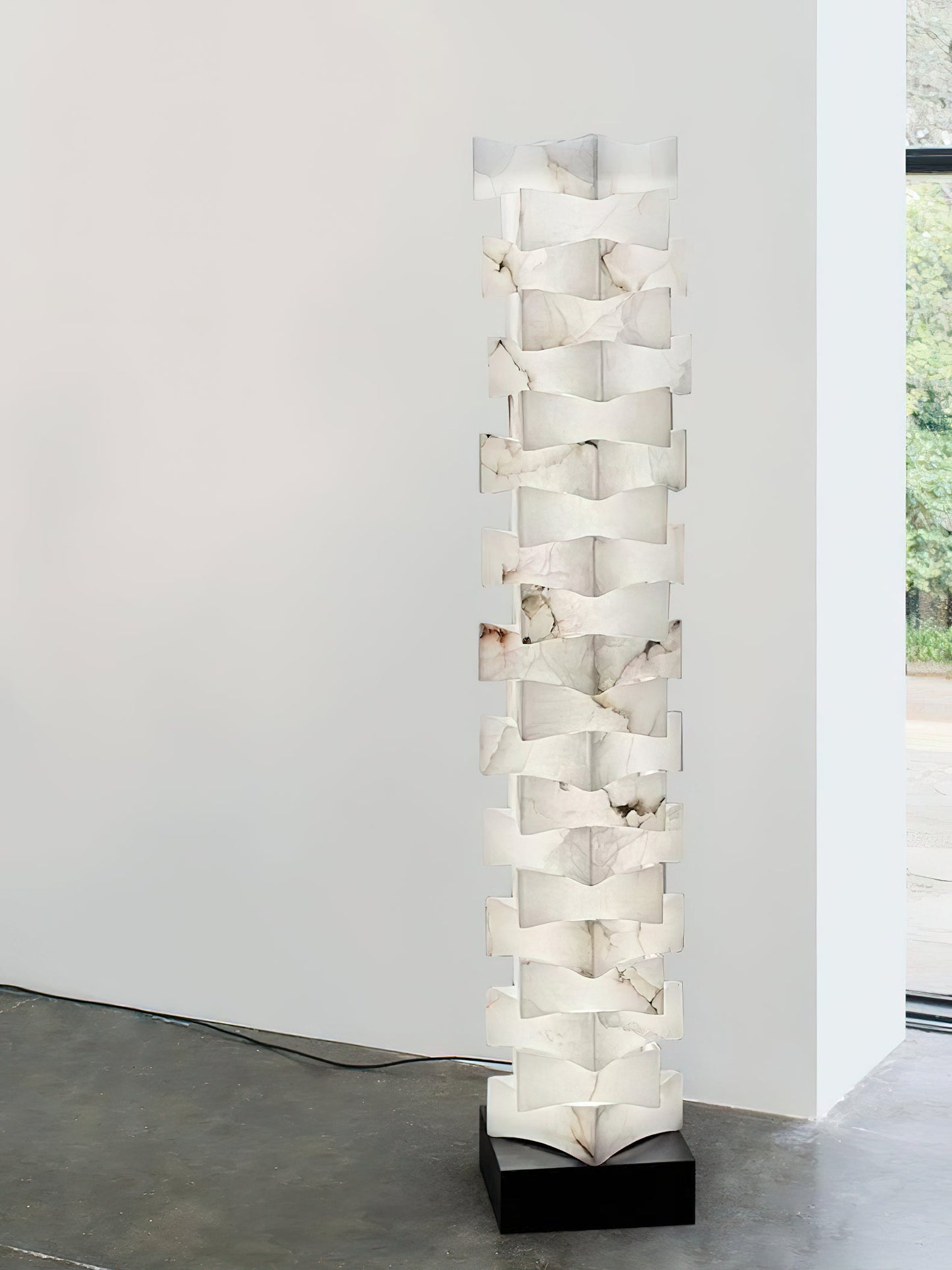Stacked Alabaster Floor Light