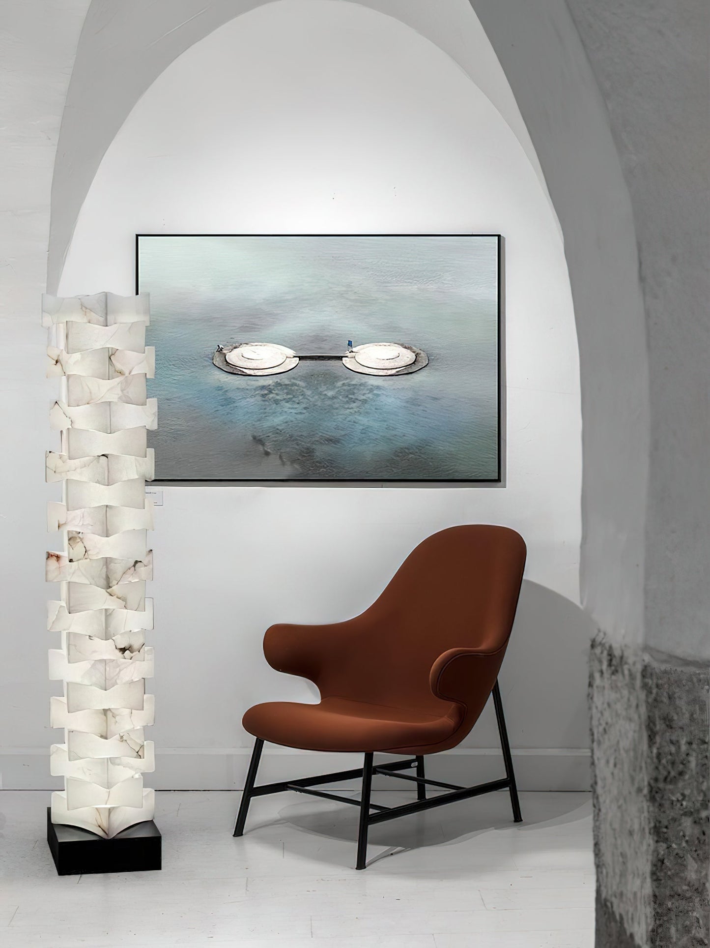 Stacked Alabaster Floor Light