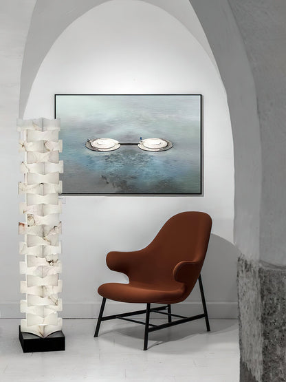 Stacked Alabaster Floor Light
