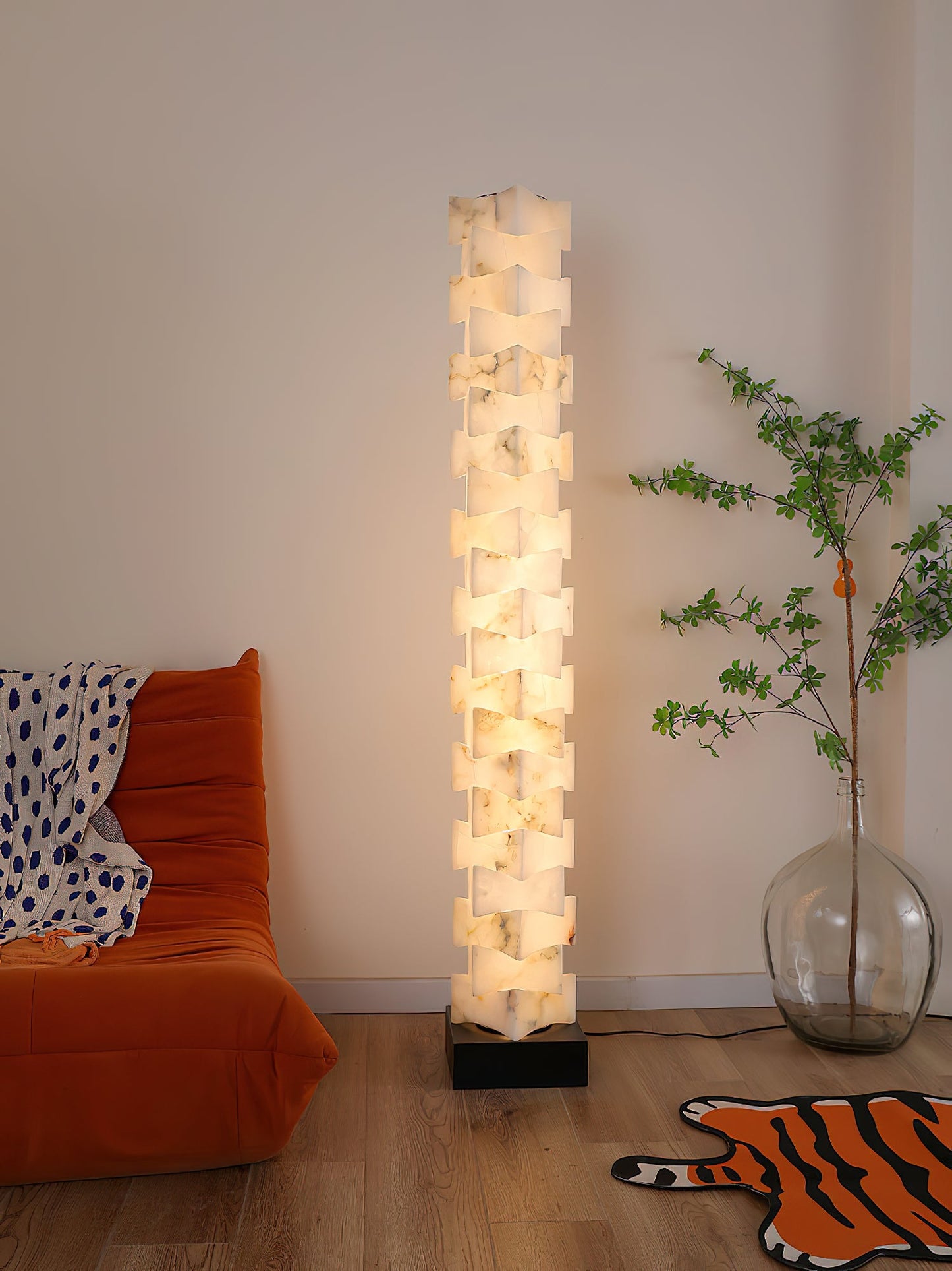 Stacked Alabaster Floor Light