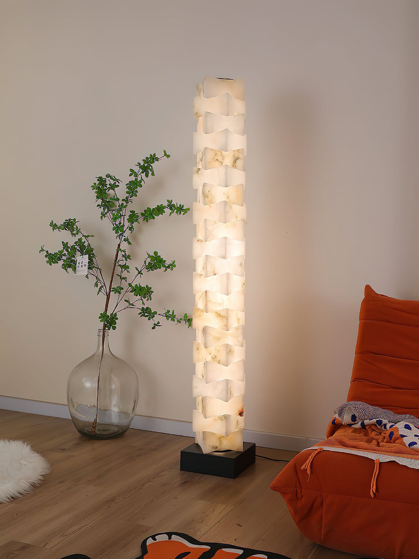 Stacked Alabaster Floor Light