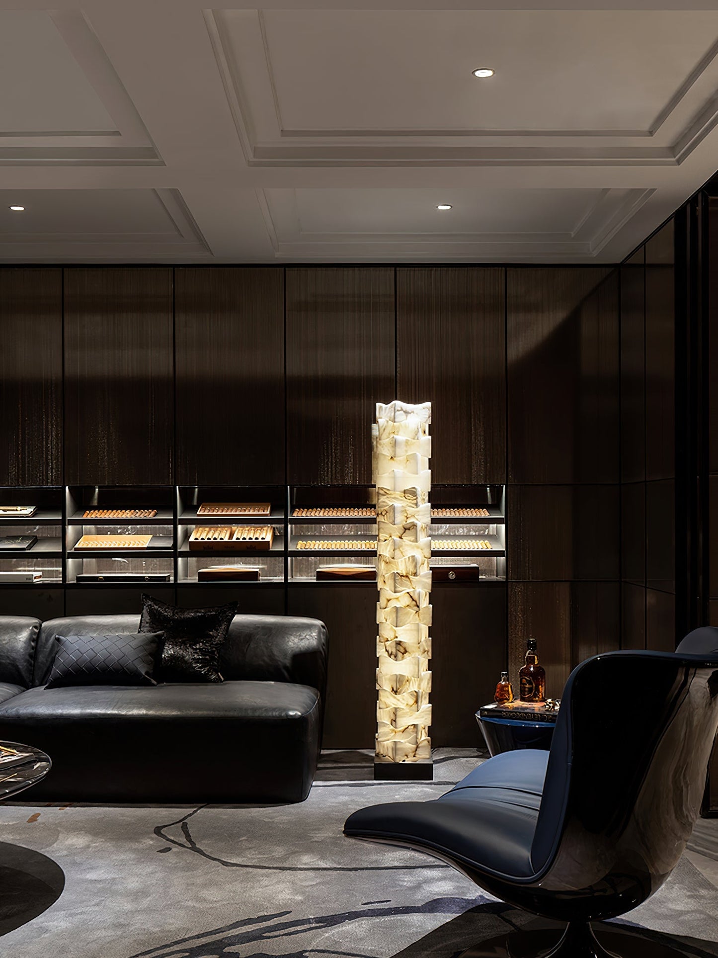 Stacked Alabaster Floor Light
