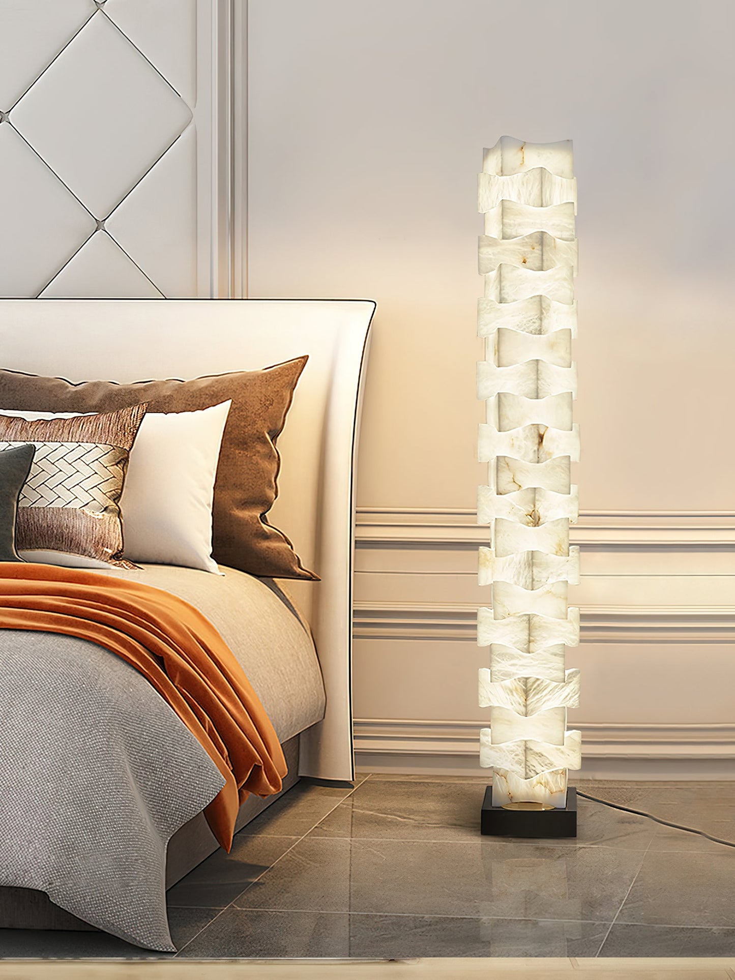Stacked Alabaster Floor Light