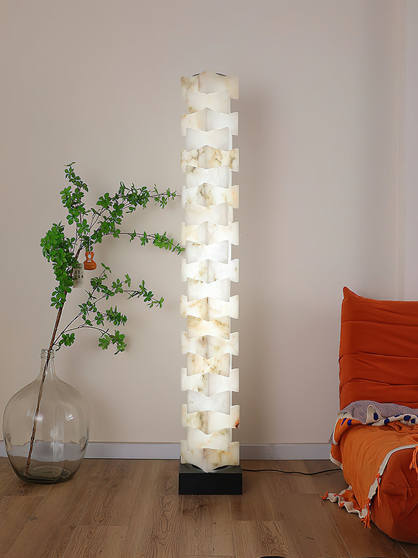 Stacked Alabaster Floor Light