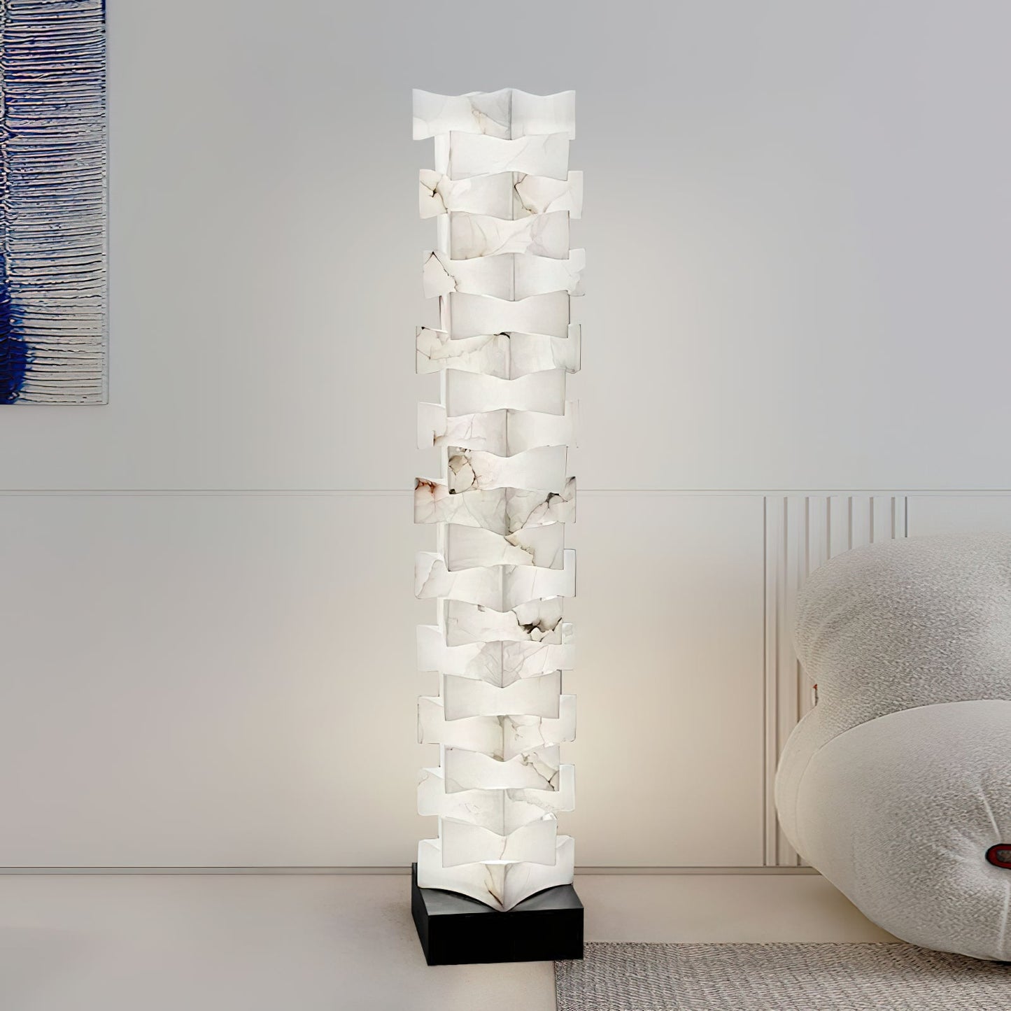 Stacked Alabaster Floor Light