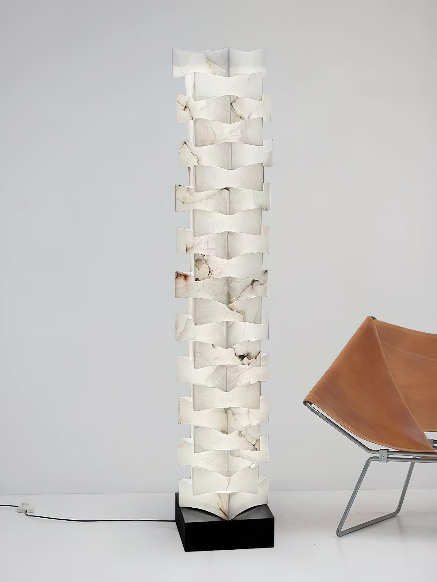 Stacked Alabaster Floor Light