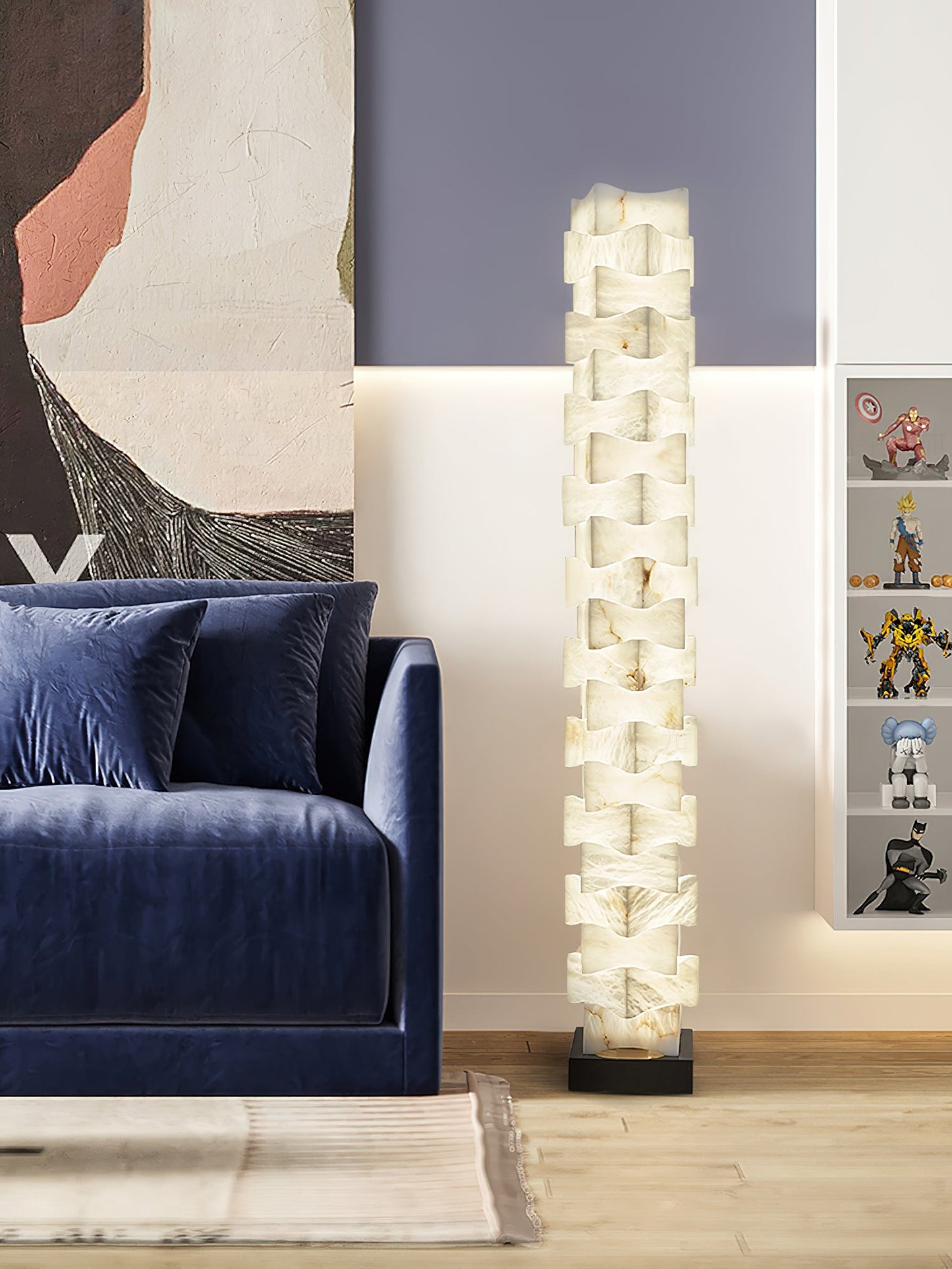 Stacked Alabaster Floor Light