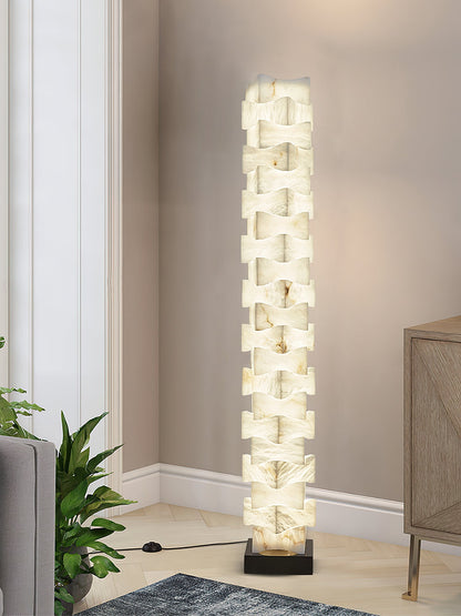 Stacked Alabaster Floor Light