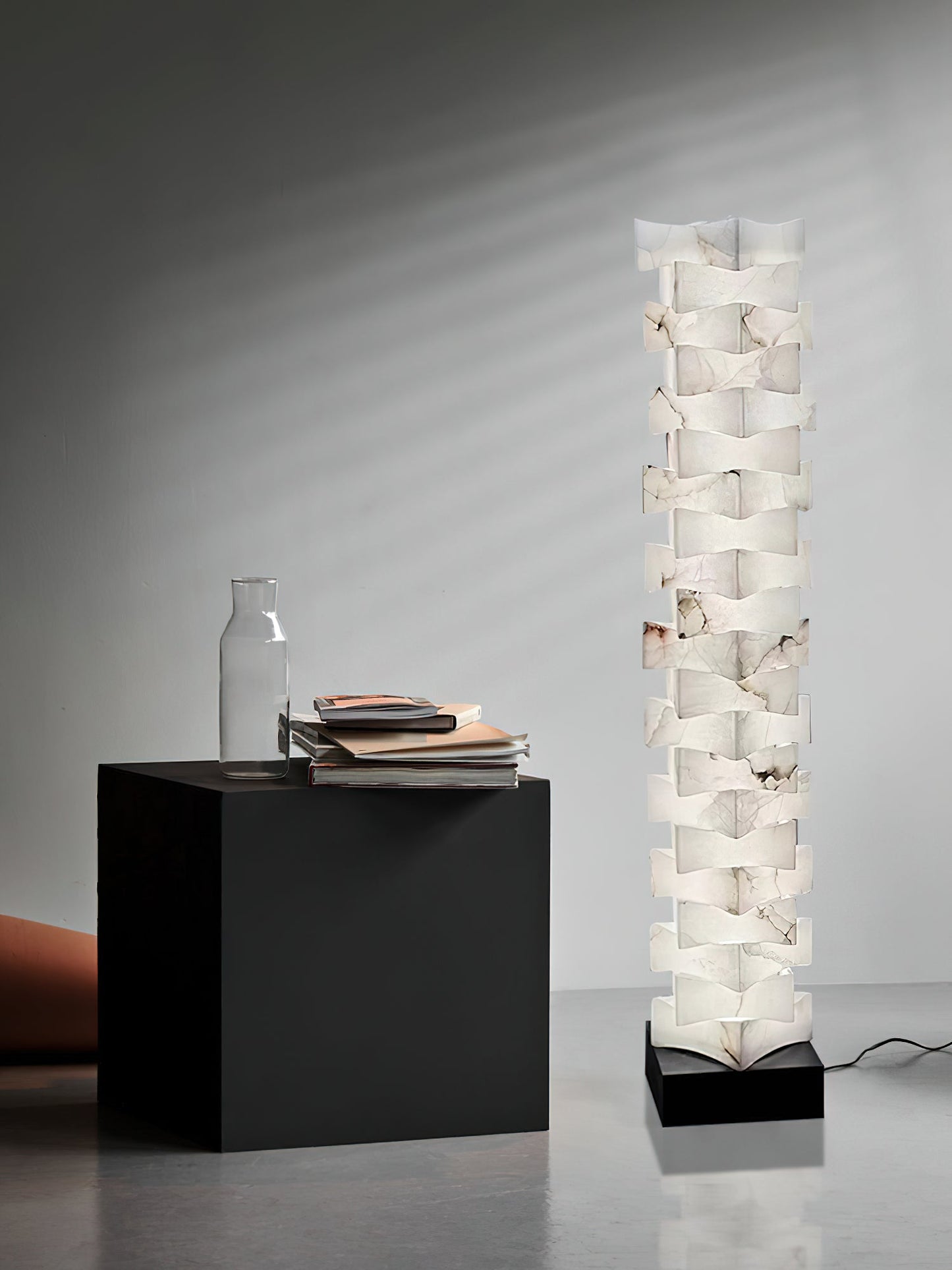 Stacked Alabaster Floor Light