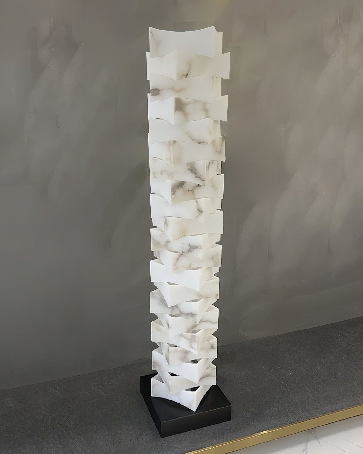 Stacked Alabaster Floor Light