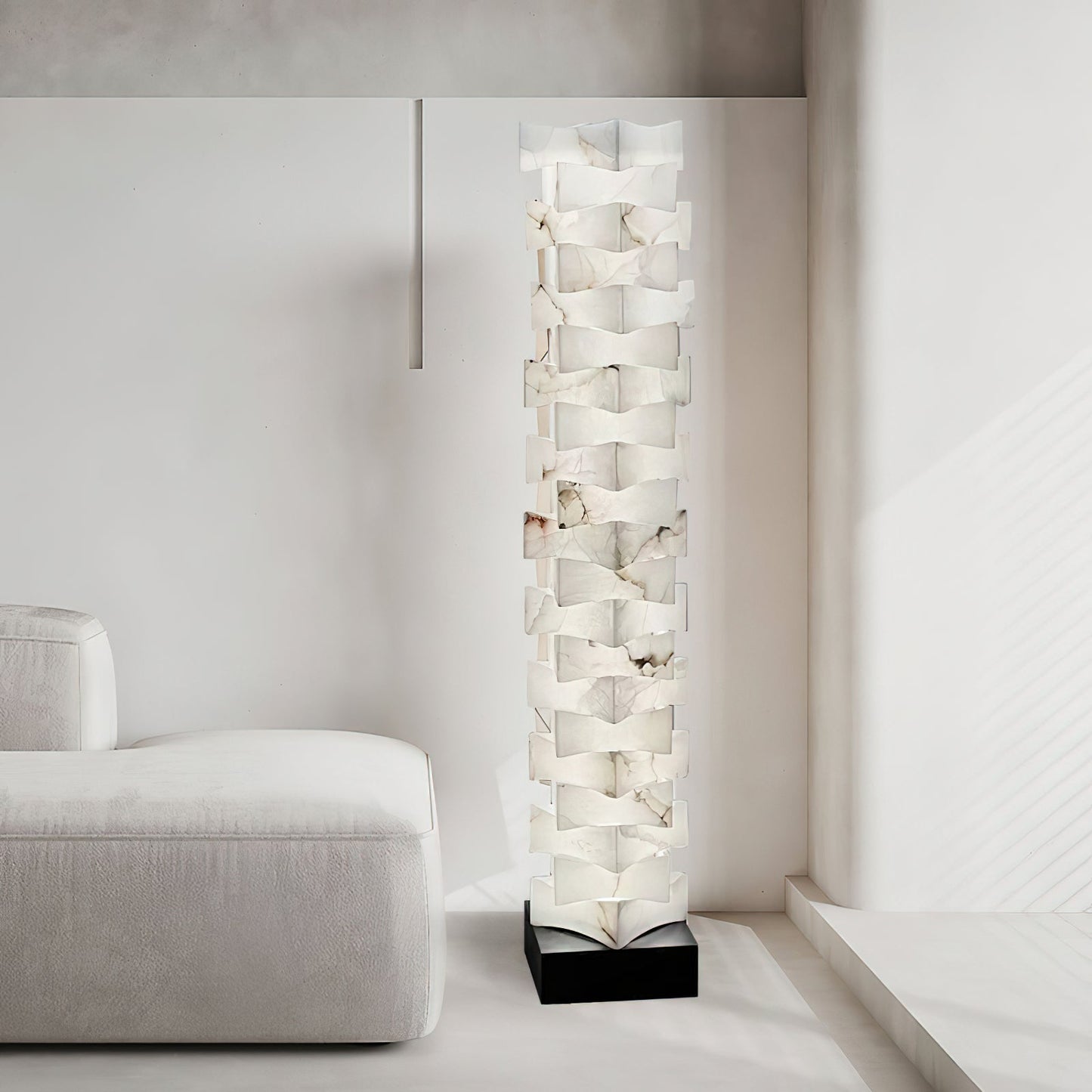 Stacked Alabaster Floor Light