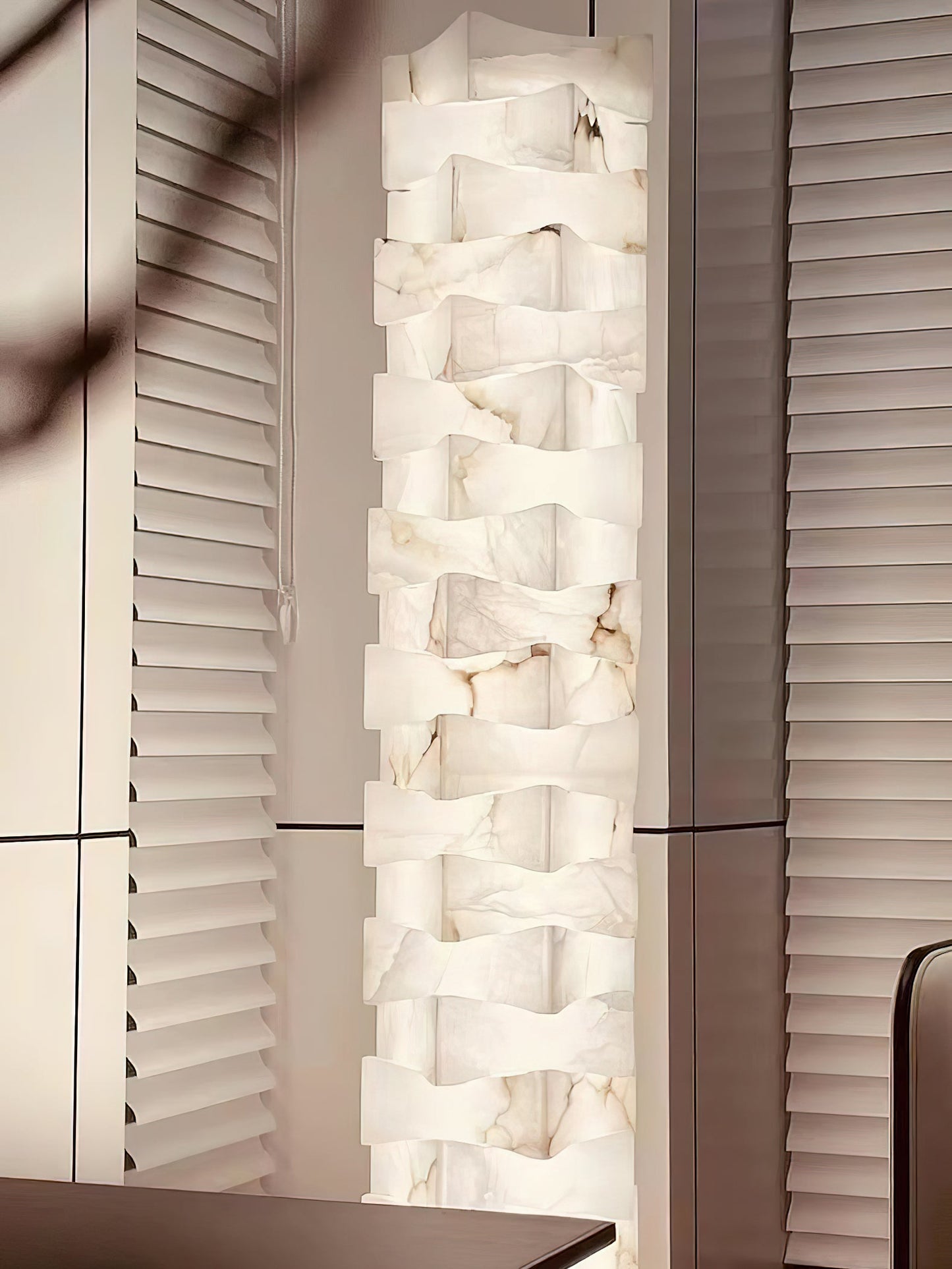 Stacked Alabaster Floor Light
