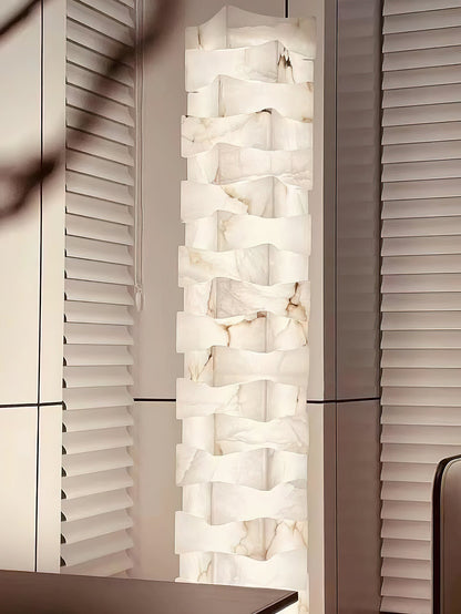 Stacked Alabaster Floor Light