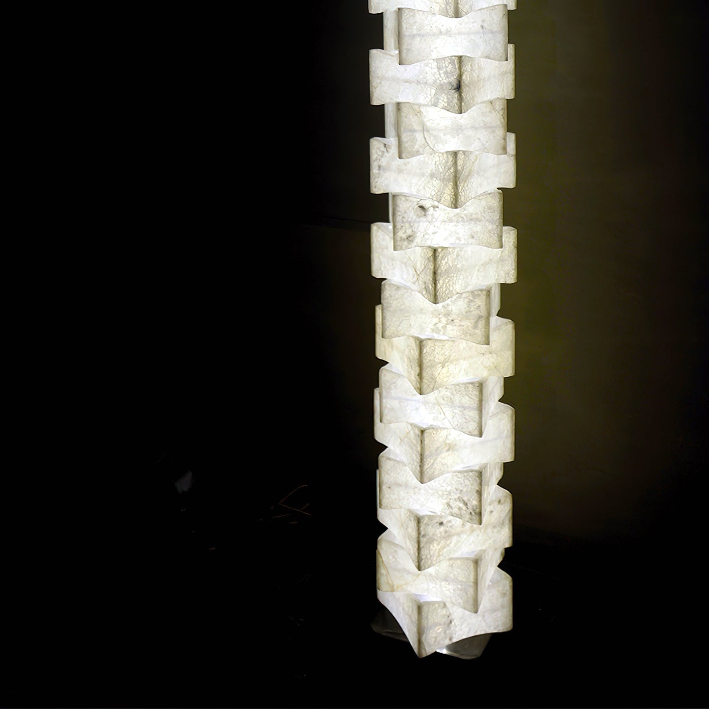 Stacked Alabaster Floor Light