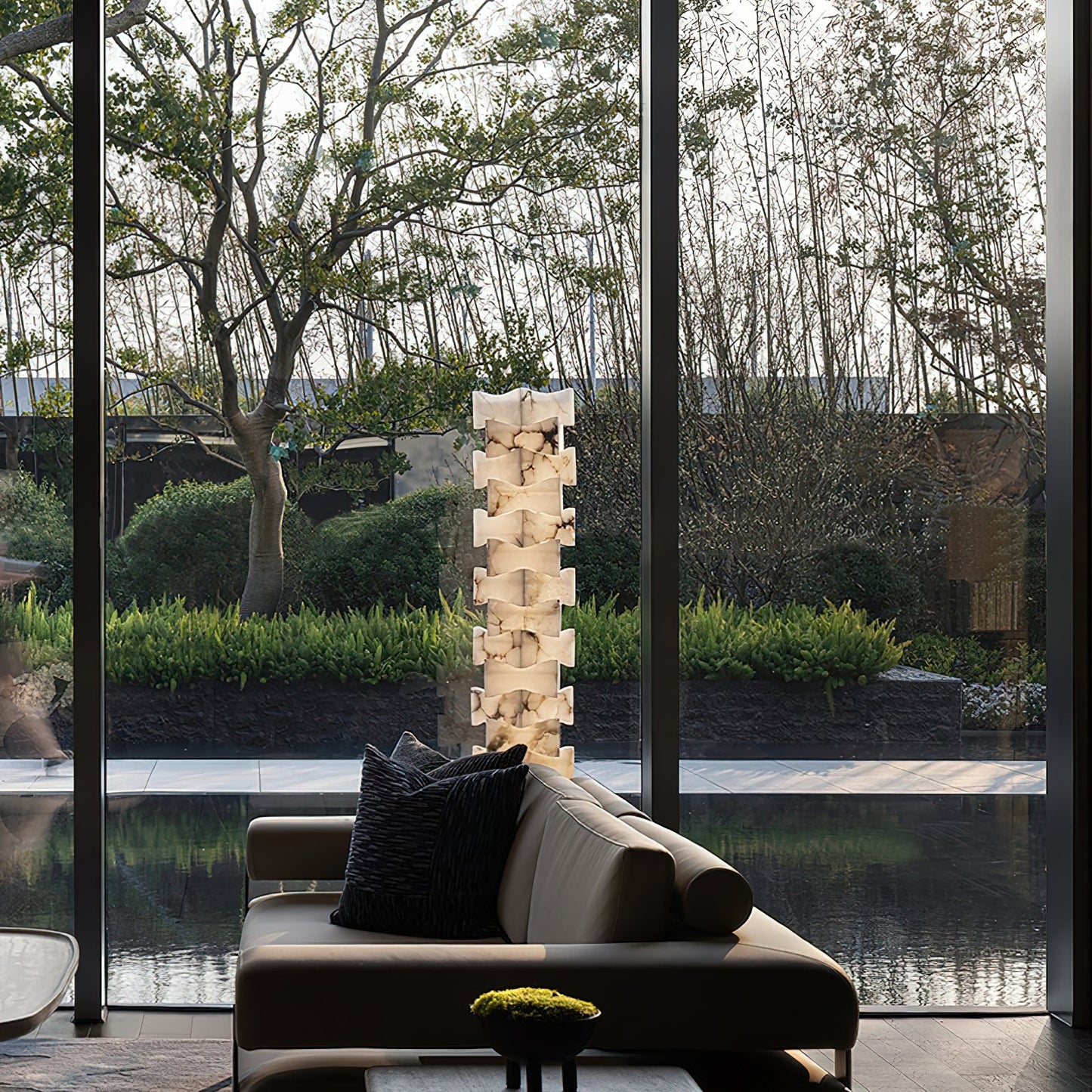 Stacked Alabaster Floor Light
