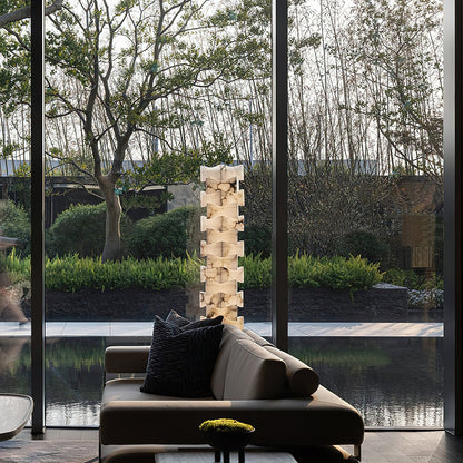 Stacked Alabaster Floor Light