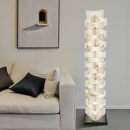 Stacked Alabaster Floor Light