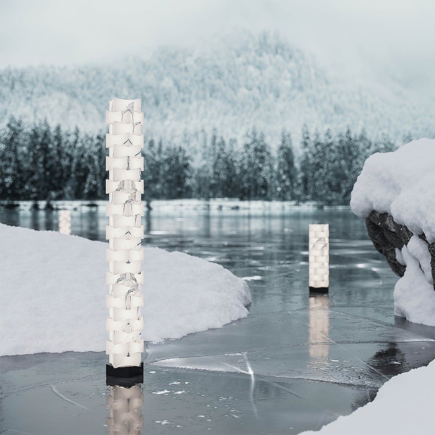 Stacked Alabaster Floor Light