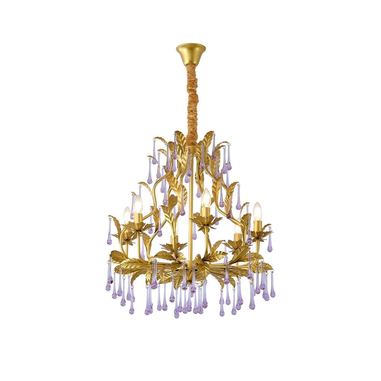 Purple Glass Birdcage Chandelier